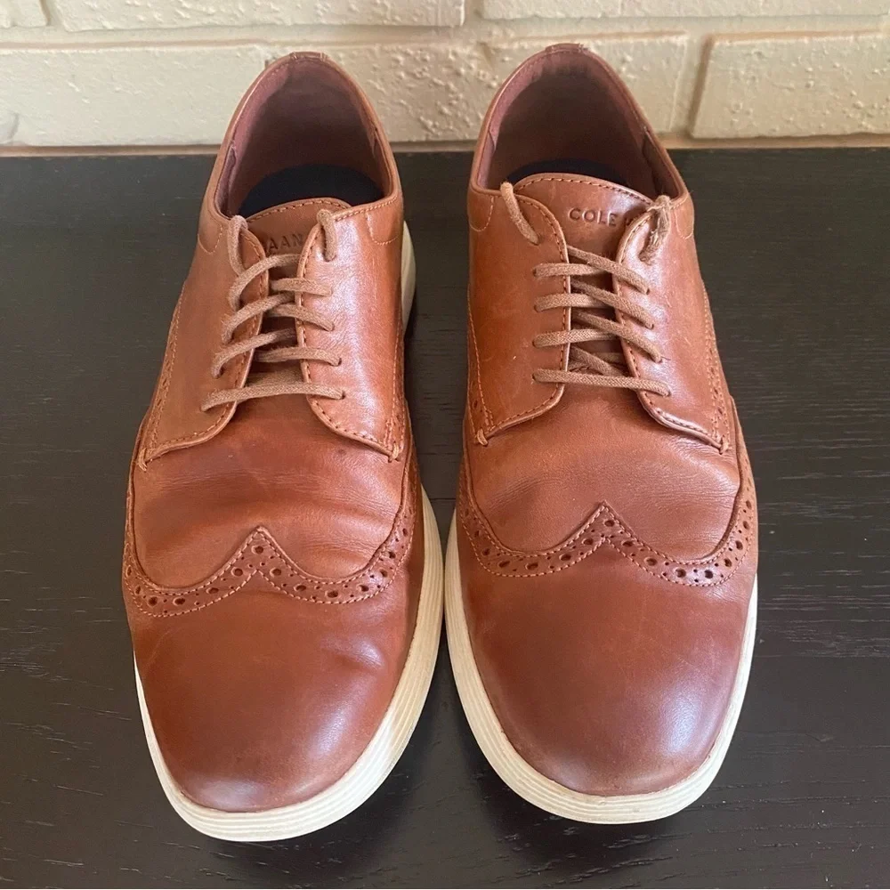 COLE HAAN Grand Tour Wingtip Men's Shoes Sz 11 M US Brown Leather Oxford C29414